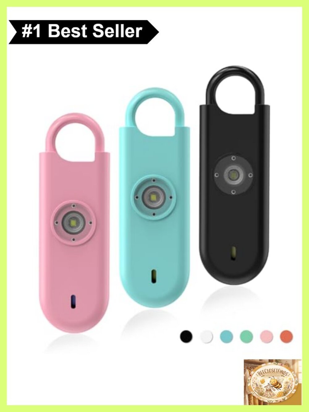 140dB Personal Safety Alarm Self Defense Keychain 3Pack